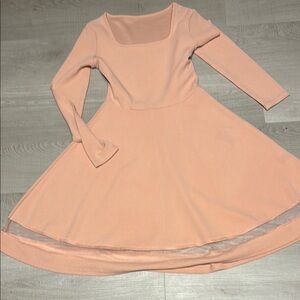 SHEIN Orange Fit and Flare Dress with Bell Sleeves for Weddings